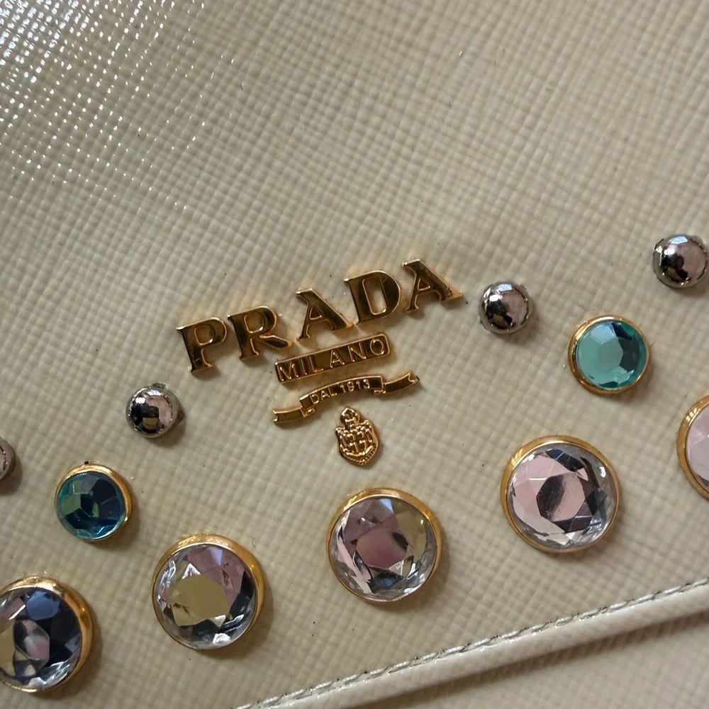 Prada Gold Crystal Embellished Clutch (can be converted into a cross body bag) - Picture 6 of 8